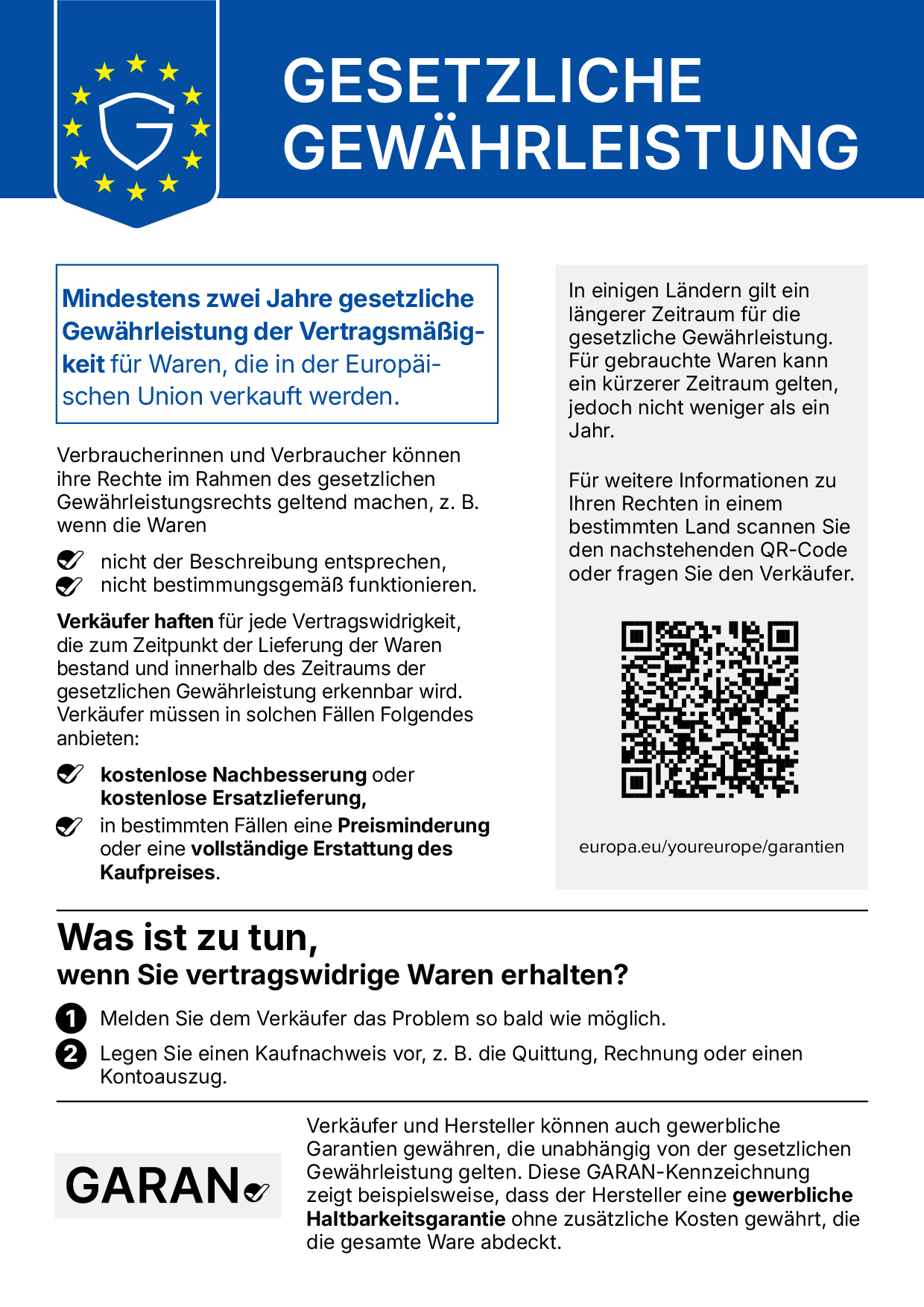 Gesetzliche Gewährleistung