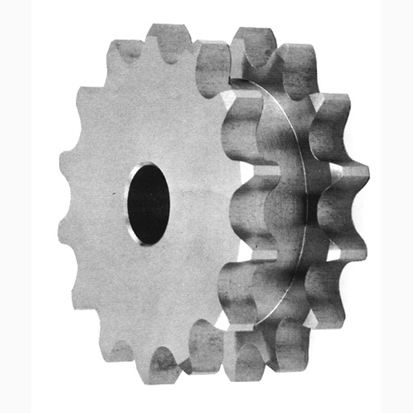 Doppelkettenradscheibe 10B-1, Z=15/15, vorgeb. für zwei nebeneinanderlaufende Ketten, Zahnbreite 35 mm LF [118+482]