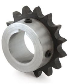 Kettenrad 10B-1, Z=12 gehärtete Zähne Bohrung 24H7 + Nut n. DIN6885/1 +2x Gewinde (1x auf Nut, 1x 90° versetzt)