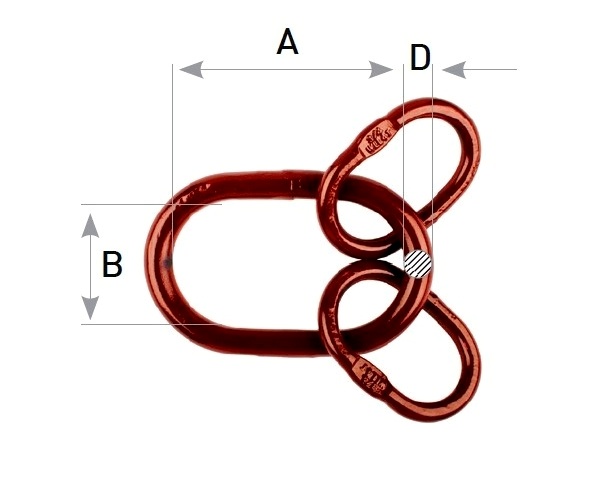 Kopfgehänge mit Flachstelle für Rundstahlkette 22mm  Güteklasse 8 / G80