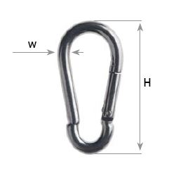 Karabinerhaken 14x180 verzinkt/ Firemans snap hook 14x180 electro galvanized