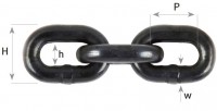 Rundstahlkette / round steel chain EN818 8x24 GÜTEKLASSE8 schwarz lackiert / black painted
