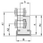 Kettenführungsprofil 10B-1 Typ ''A-RC'' Profil Combi 2 C 3 33x20 in 2-m-Stücken ohne C-Profil